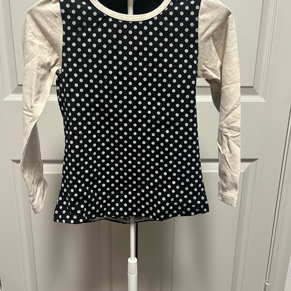Kids Peekaboo Beans “Just Be Tee” Polka Dot Long Sleeve Top